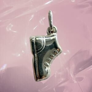 Vintage whimsy 925 Sterling Silver boot shoes sneaker lucky charm pendant